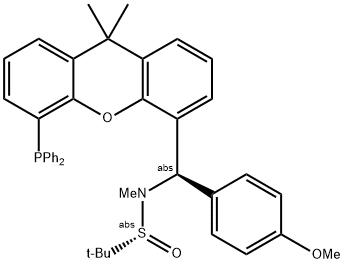 [S(R)]-N-[(R)-(4-Methoxyphenyl)[5-(diphenylphosphino)-9,9-dimethyl-9H-xanthen-4-yl]methyl]-N,2-dimethyl-2-propanesulfinamide Struktur