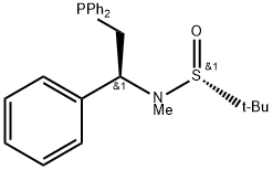 S(R)]-N-[(1S)-2-(Diphenylphosphino)-1-phenylethyl]-N,2-dimethyl-2-propanesulfinamide Struktur