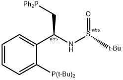 [S(R)]-N-[(1S)-2-(Diphenylphosphino)-1-[[2-(di-tert-butylphosphino)phenyl]ethyl]-2-methyl-2-propanesulfinamide Struktur