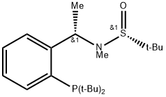 [S(R)]-N-[(S)-1-[2-(Di-tert-butylphosphanyl)phenyl]ethyl]-N,2-dimethyl-2-propanesulfinamide Struktur