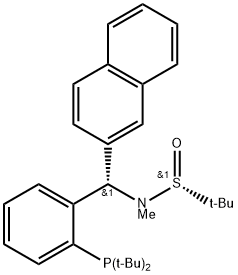 [S(R)]-N-[(S)-2-(Di-tert-butylphosphino)phenyl]-2-naphthalenylmethyl]-N,2-dimethyl-2-propanesulfinamide Struktur