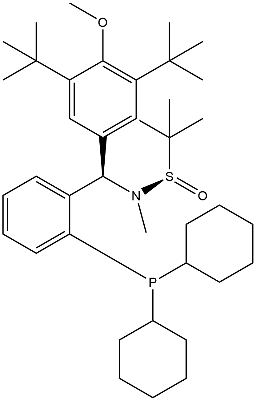 [S(R)]-N-[(R)-[3,5-Bis(1,1-dimethylethyl)-4-methoxyphenyl][2-(dicyclohexylphosphino)phenyl]methyl]-N,2-dimethyl-2-propanesulfinamide Struktur