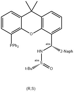 [S(R)]-N-[(S)-(2-Naphthalenyl)[5-(diphenylphosphino)-9,9-dimethyl-9H-xanthen-4-yl]methyl]-2-methyl-2-propanesulfinamide Struktur