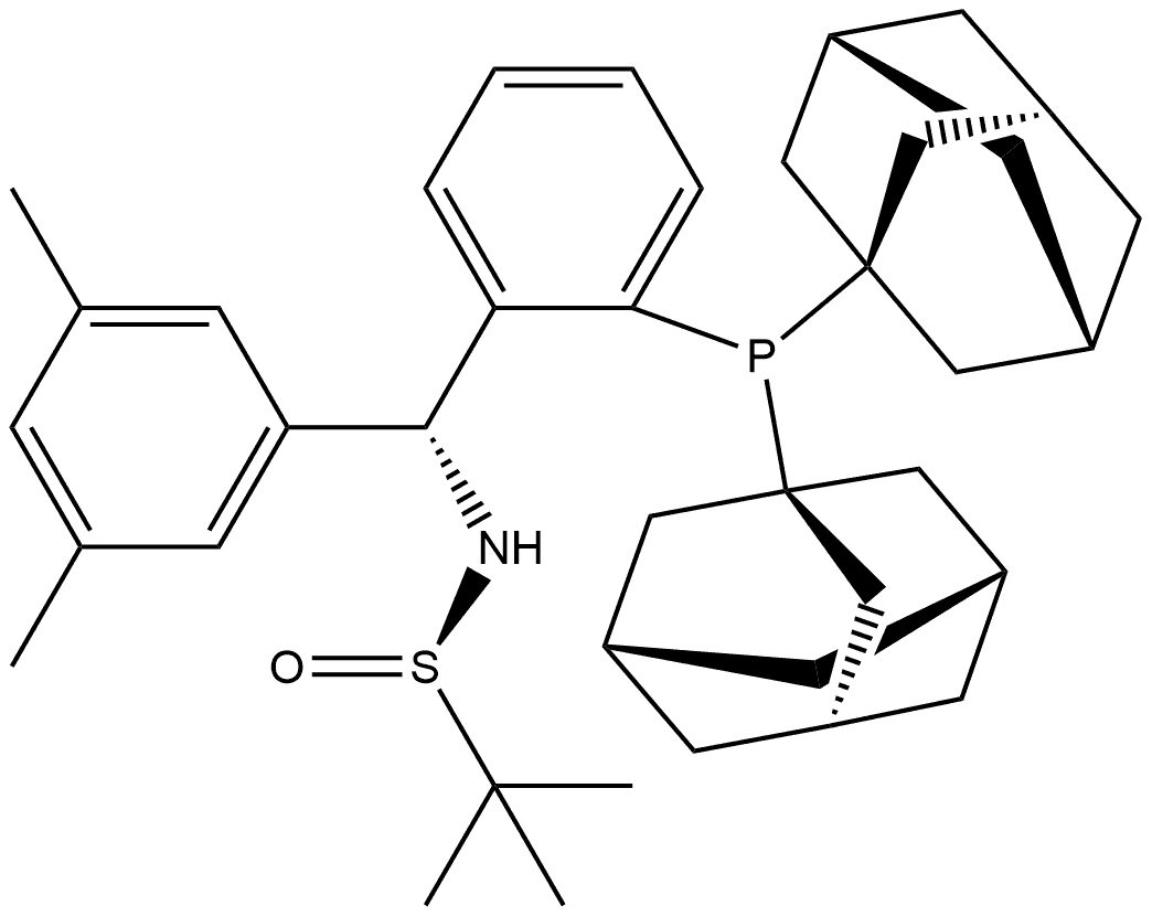 [S(R)]-N-[(R)-(3,5-Dimethylphenyl)[2-(Diadamantanphosphino)phenyl]methyl]-2-methyl-2-propanesulfinamide Struktur