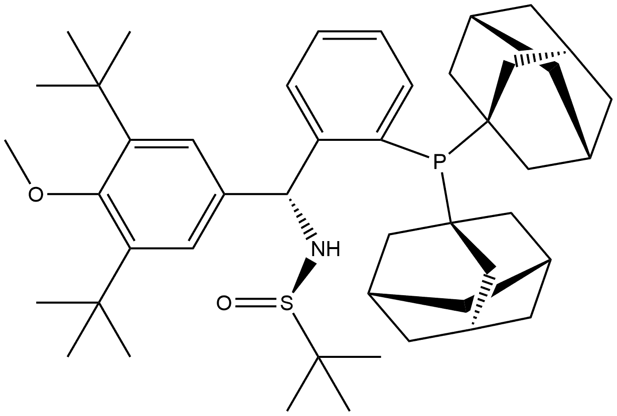 [S(R)]-N-[(R)-[3,5-二叔丁基-4-甲氧基苯基][2-(二金剛烷基膦)苯基]甲基]-2-叔丁基亞磺酰胺 結構式