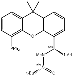 [S(R)]-N-[(S)-(2-(1-Adamantylmethyl)][5-(diphenylphosphino)-9,9-dimethyl-9H-xanthen-4-yl]methyl]-N,2-dimethyl-2-propanesulfinamide Struktur