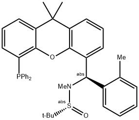 [S(R)]-N-[(R)-(2-methylphenyl)[5-(diphenylphosphino)-9,9-dimethyl-9H-xanthen-4-yl]methyl]-N,2-dimethyl-2-propanesulfinamide Struktur