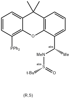 [S(R)]-N-[(S)-1-[5-(Diphenylphosphino)-9,9-dimethyl-9H-xanthen-4-yl]ethyl]-N,2-dimethyl-2-propanesulfinamide Struktur