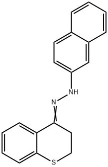 4H-1-Benzothiopyran-4-one, 2,3-dihydro-, 2-(2-naphthalenyl)hydrazone Struktur