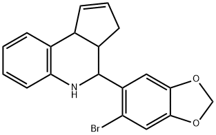 4-(6-bromo-2H-1,3-benzodioxol-5-yl)-3H,3aH,4H,5H,9bH-cyclopenta[c]quinoline Struktur