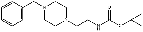 Carbamic acid, N-[2-[4-(phenylmethyl)-1-piperazinyl]ethyl]-, 1,1-dimethylethyl ester Struktur