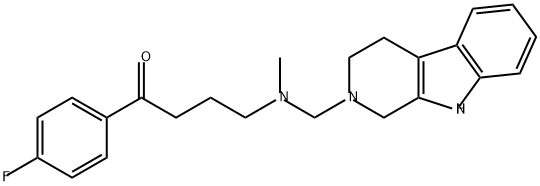 1-Butanone, 1-(4-fluorophenyl)-4-[methyl[(1,3,4,9-tetrahydro-2H-pyrido[3,4-b]indol-2-yl)methyl]amino]- Struktur