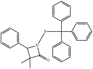 2-Azetidinone, 3,3-dimethyl-4-phenyl-1-[(triphenylmethyl)thio]- Struktur