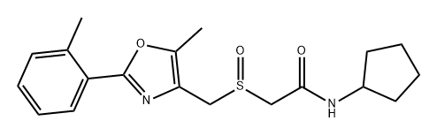 Acetamide, N-cyclopentyl-2-[[[5-methyl-2-(2-methylphenyl)-4-oxazolyl]methyl]sulfinyl]- Struktur