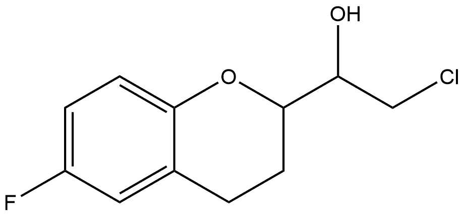 2H-1-Benzopyran-2-methanol, α-(chloromethyl)-6-fluoro-3,4-dihydro- Struktur