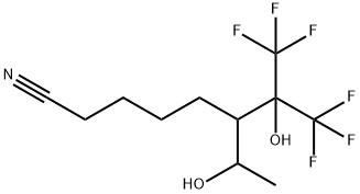 Octanenitrile, 8,8,8-trifluoro-7-hydroxy-6-(1-hydroxyethyl)-7-(trifluoromethyl)- Struktur