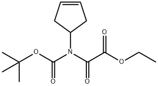 Acetic acid, 2-[3-cyclopenten-1-yl[(1,1-dimethylethoxy)carbonyl]amino]-2-oxo-, ethyl ester Struktur