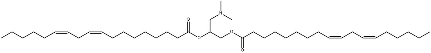 9,12-Octadecadienoic acid (9Z,12Z)-, 1,1'-[1-[(dimethylamino)methyl]-1,2-ethanediyl] ester Struktur