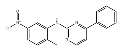 2-Pyrimidinamine, N-(2-methyl-5-nitrophenyl)-4-phenyl- Struktur