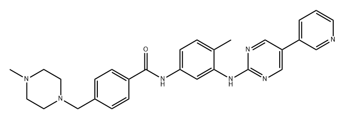 Benzamide, 4-[(4-methyl-1-piperazinyl)methyl]-N-[4-methyl-3-[[5-(3-pyridinyl)-2-pyrimidinyl]amino]phenyl]- Struktur