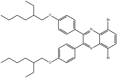 5,8-dibromo-2,3-bis(4-((2-ethylhexyl)oxy)phenyl)quinoxaline Struktur