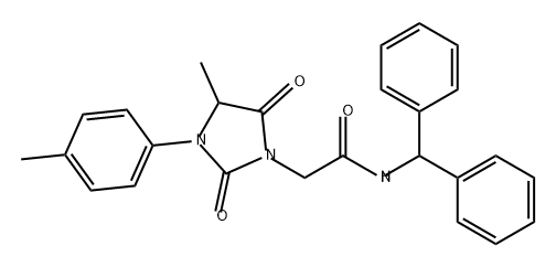 1-Imidazolidineacetamide, N-(diphenylmethyl)-4-methyl-3-(4-methylphenyl)-2,5-dioxo- Struktur