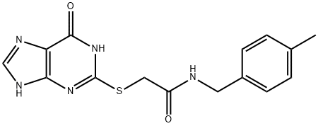 Acetamide, 2-[(6,9-dihydro-6-oxo-1H-purin-2-yl)thio]-N-[(4-methylphenyl)methyl]- Struktur