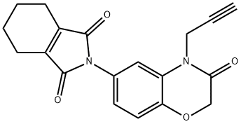 1H-Isoindole-1,3(2H)-dione, 2-[3,4-dihydro-3-oxo-4-(2-propyn-1-yl)-2H-1,4-benzoxazin-6-yl]-4,5,6,7-tetrahydro- Struktur