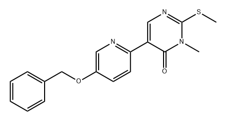 4(3H)-Pyrimidinone, 3-methyl-2-(methylthio)-5-[5-(phenylmethoxy)-2-pyridinyl]- Struktur