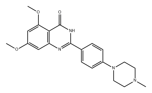 4(3H)-Quinazolinone, 5,7-dimethoxy-2-[4-(4-methyl-1-piperazinyl)phenyl]- Struktur