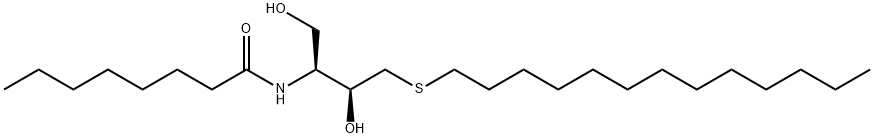 Octanamide, N-[(1S,2S)-2-hydroxy-1-(hydroxymethyl)-3-(tridecylthio)propyl]- Struktur