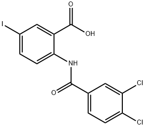 Benzoic acid, 2-[(3,4-dichlorobenzoyl)amino]-5-iodo- Struktur