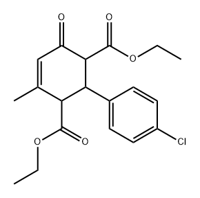 4-Cyclohexene-1,3-dicarboxylic acid, 2-(4-chlorophenyl)-4-methyl-6-oxo-, 1,3-diethyl ester Struktur