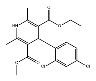 3,5-Pyridinedicarboxylic acid, 4-(2,4-dichlorophenyl)-1,4-dihydro-2,6-dimethyl-, 3-ethyl 5-methyl ester Struktur