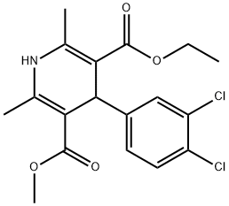 3,5-Pyridinedicarboxylic acid, 4-(3,4-dichlorophenyl)-1,4-dihydro-2,6-dimethyl-, 3-ethyl 5-methyl ester Struktur