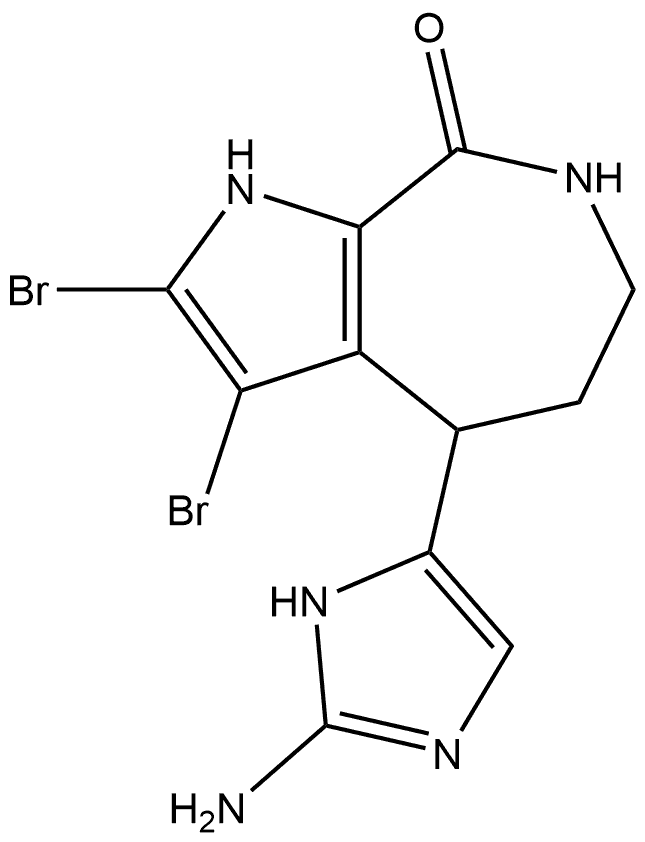 Pyrrolo[2,3-c]azepin-8(1H)-one, 4-(2-amino-1H-imidazol-5-yl)-2,3-dibromo-4,5,6,7-tetrahydro-, (-)- Struktur