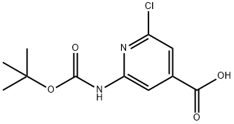 4-Pyridinecarboxylic acid, 2-chloro-6-[[(1,1-dimethylethoxy)carbonyl]amino]- Struktur