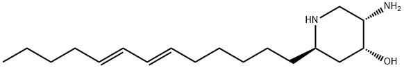 (2R)-5β-Amino-2α-[(3E,5E)-3,5-tridecadienyl]piperidin-4β-ol Struktur