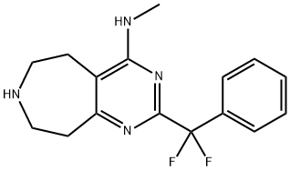 5H-Pyrimido[4,5-d]azepin-4-amine, 2-(difluorophenylmethyl)-6,7,8,9-tetrahydro-N-methyl- Struktur