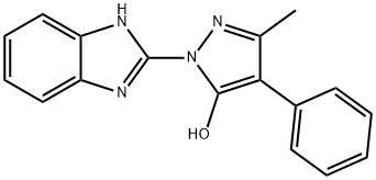 1H-Pyrazol-5-ol, 1-(1H-benzimidazol-2-yl)-3-methyl-4-phenyl- Struktur