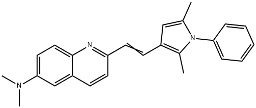 6-Quinolinamine, 2-[2-(2,5-dimethyl-1-phenyl-1H-pyrrol-3-yl)ethenyl]-N,N-dimethyl- Struktur