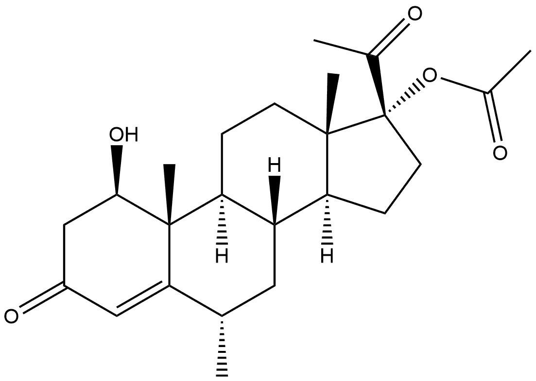 1β-Hydroxy Medroxy Progesterone 17-Acetate Struktur