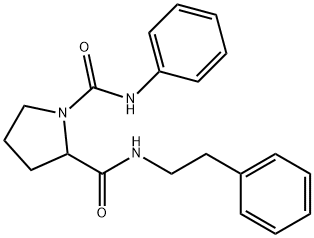 1-N-phenyl-2-N-(2-phenylethyl)pyrrolidine-1,2-dicarboxamide Struktur