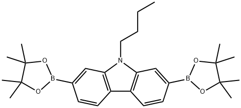 9H-Carbazole, 9-butyl-2,7-bis(4,4,5,5-tetramethyl-1,3,2-dioxaborolan-2-yl)-, 1088098-11-6, 結(jié)構(gòu)式