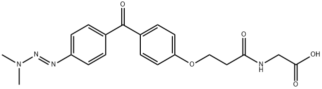 Glycine, N-[3-[4-[4-[(1E)-3,3-dimethyl-1-triazen-1-yl]benzoyl]phenoxy]-1-oxopropyl]- Struktur