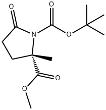 1,2-Pyrrolidinedicarboxylic acid, 2-methyl-5-oxo-, 1-(1,1-dimethylethyl) 2-methyl ester, (2S)- Struktur