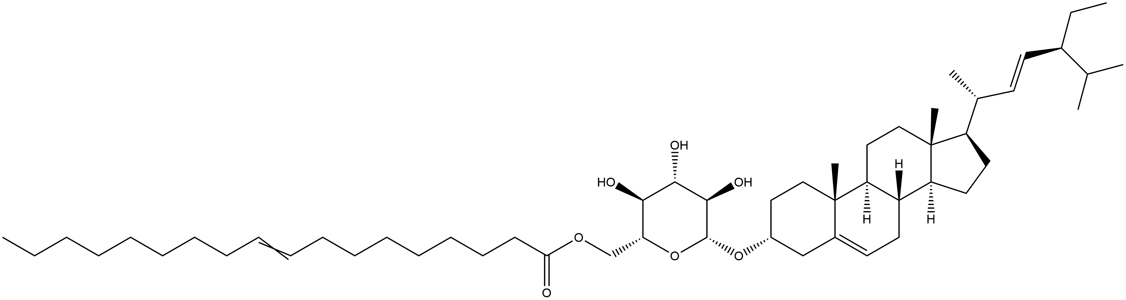 β-D-Glucopyranoside, (3β,22E)-stigmasta-5,22-dien-3-yl, 6-(9-octadecenoate), (Z)- Struktur