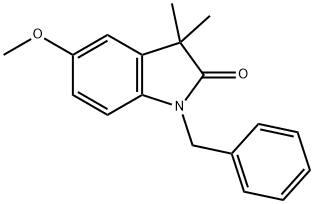 2H-Indol-2-one, 1,3-dihydro-5-methoxy-3,3-dimethyl-1-(phenylmethyl)- Struktur