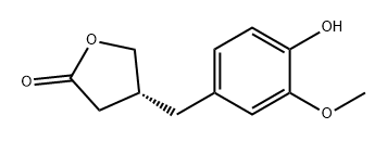 2(3H)-Furanone, dihydro-4-[(4-hydroxy-3-methoxyphenyl)methyl]-, (4R)- Struktur