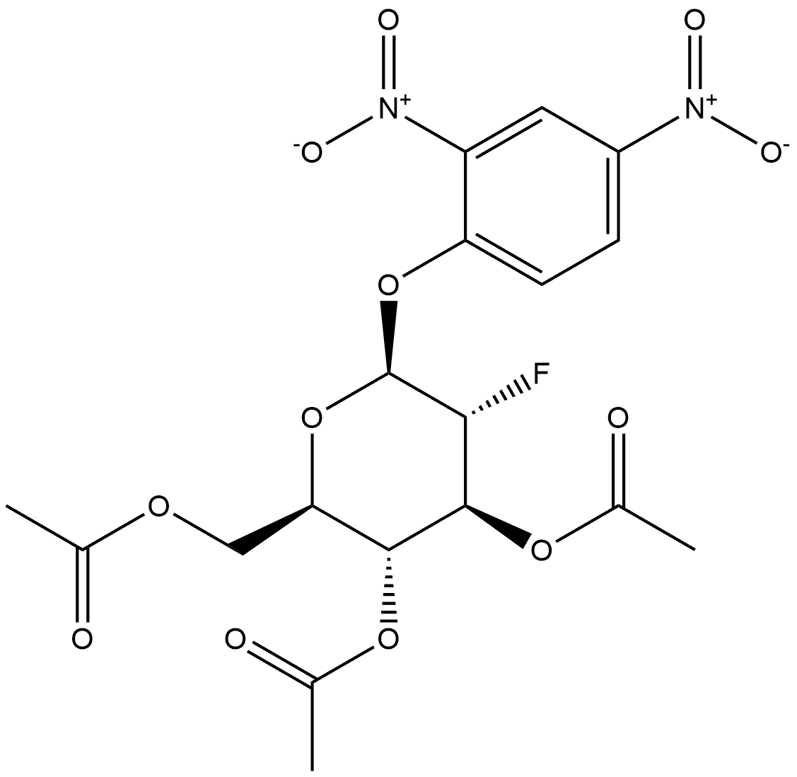 β-D-Glucopyranoside, 2,4-dinitrophenyl 2-deoxy-2-fluoro-, 3,4,6-triacetate Struktur